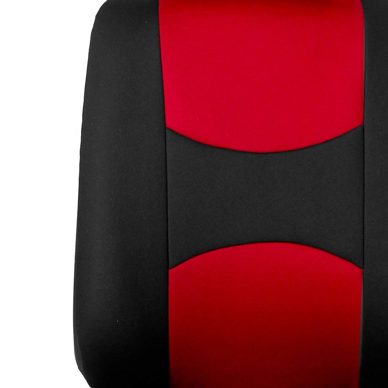 FH Group Car Seat Covers Front Set in Cloth - Car Seat Covers for Low Back Car Seats with Removable Headrest,Universal Fit,Automotive Seat Covers,Washable Car Seat Cover for SUV,Sedan,Van Red - Image 2